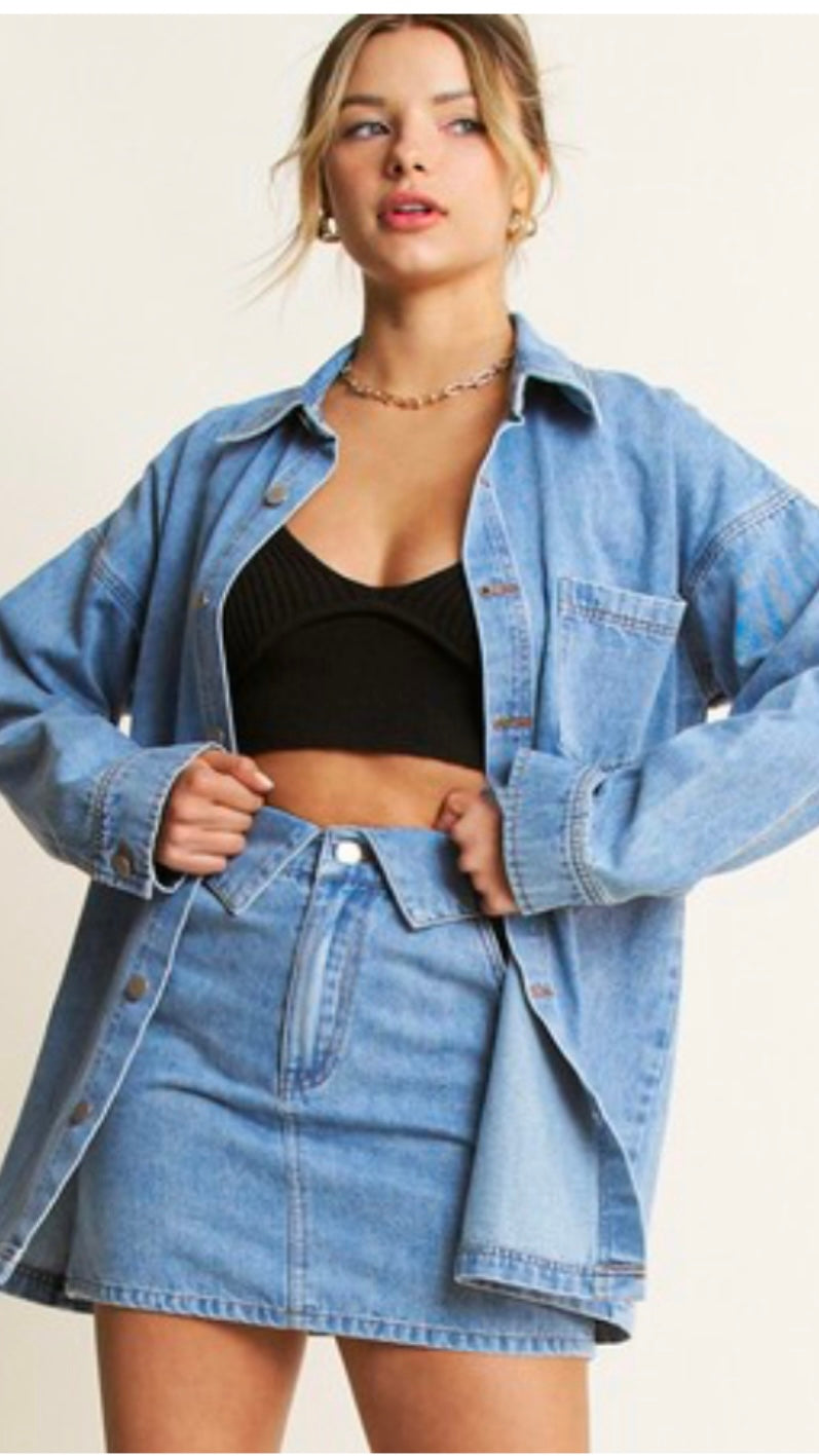 Denim Skirt Set