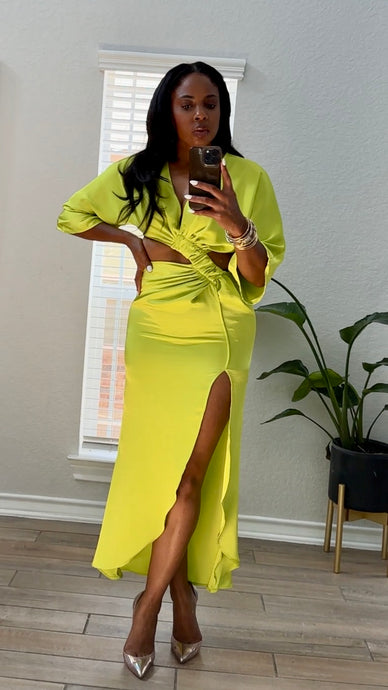 Lime Light Cut Out Midi